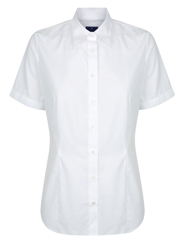 Womens Poplin Short Sleeve Shirt
