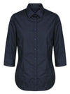 Womens Poplin 3/4 Sleeve Shirt