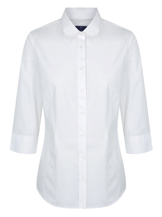 Womens Poplin 3/4 Sleeve Shirt