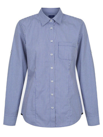 Womens Long Sleeve Gingham Casual Shirt