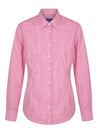 Womens Long Sleeve Gingham Shirt - Crimson