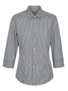 Womens 3/4 Sleeve Gingham Shirt