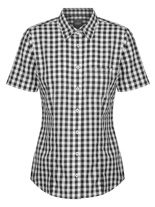 Womens Short Sleeve Royal Oxford Casual Shirt