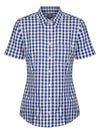Womens Short Sleeve Royal Oxford Casual Shirt