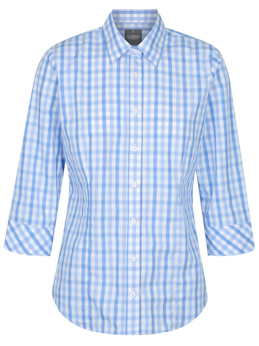 Womens Tonal Check 3/4 Sleeve Shirt
