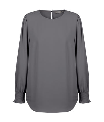 Shirred Cuff Soft Top - Charcoal