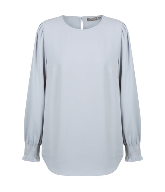 Shirred Cuff Soft Top - Silver
