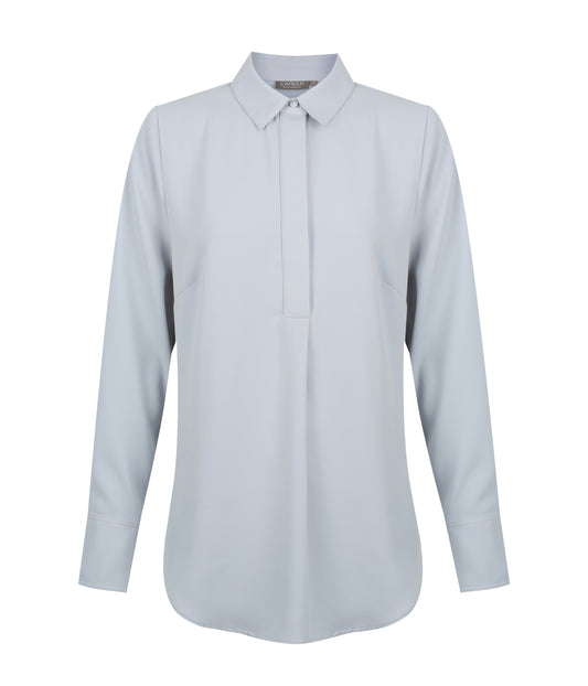 Long Sleeve Soft Quinn Top - Silver