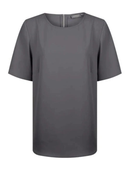 Short Sleeve Soft Taylor Top - Charcoal