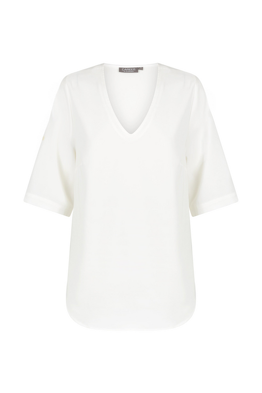 Reese V Neck Top - Ivory