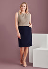 Womens Front Pleat Straight Skirt