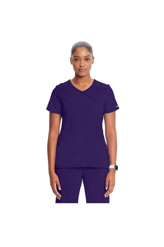 Cherokee Women's Infinity Mock Wrap Top - Grape
