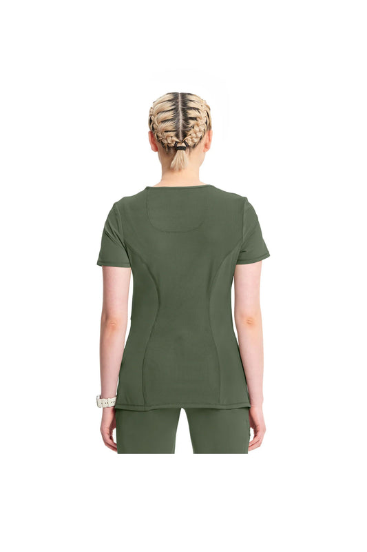Cherokee Women's Infinity Mock Wrap Top - Olive