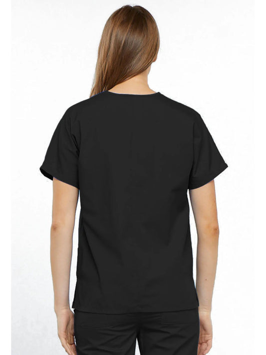 Womens V Neck Top - Black