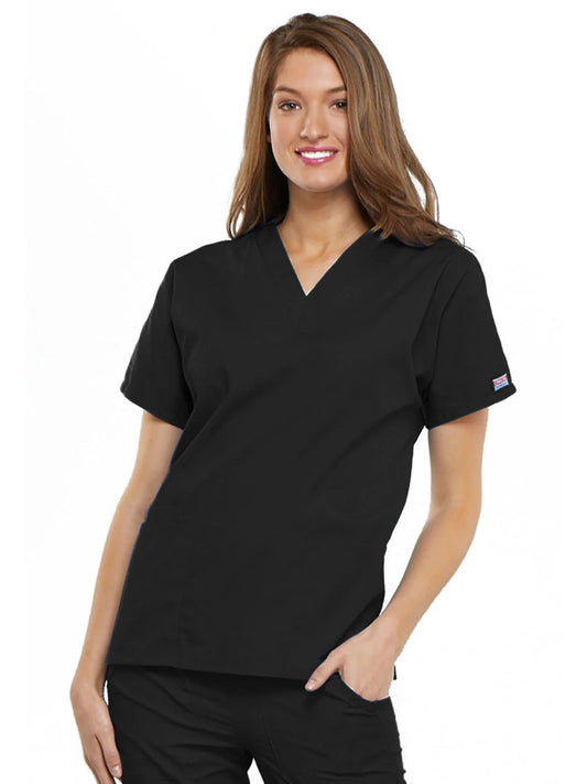 Womens V Neck Top - Black