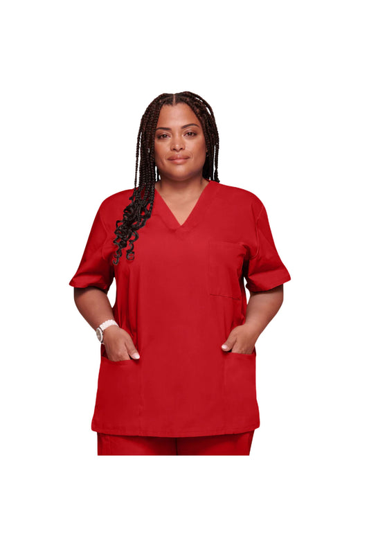 Cherokee Unisex WW Originals V-Neck Top - Red
