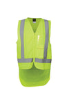 Hi Vis Zip Drop Tail H Pattern (D+N) Vest - Lime
