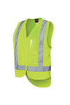 Hi Vis Zip Drop Tail H Pattern (D+N) Vest - Lime