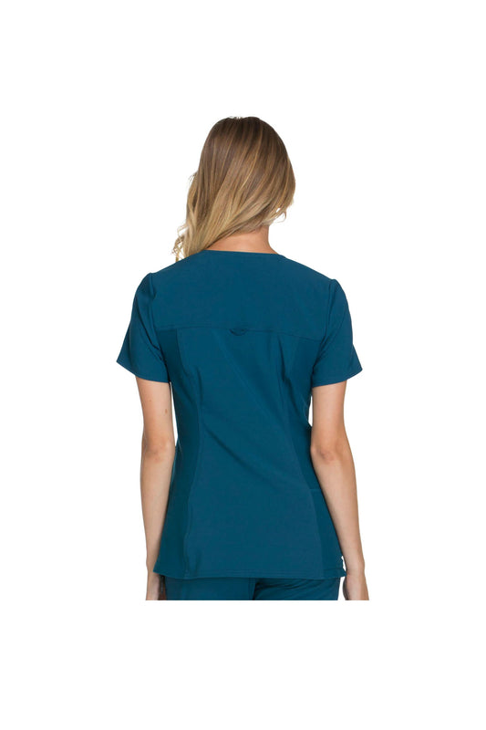 Cherokee Women's iFlex V-Neck Panel Top - Caribbean Blue