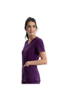 Cherokee Women's iFlex V-Neck Panel Top - Eggplant