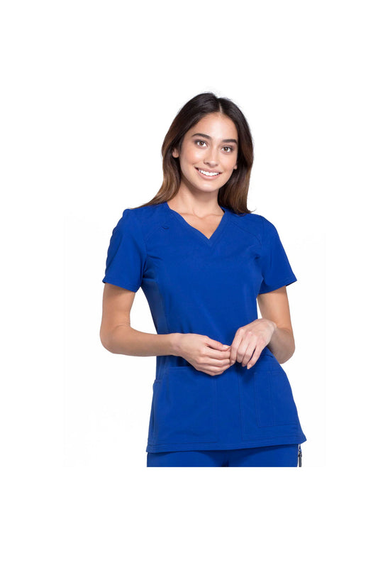 Cherokee Women's iFlex V-Neck Panel Top - Galaxy Blue