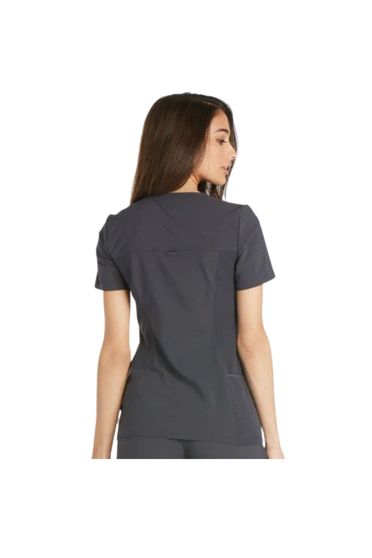 Cherokee Women's iFlex V-Neck Panel Top - Pewter