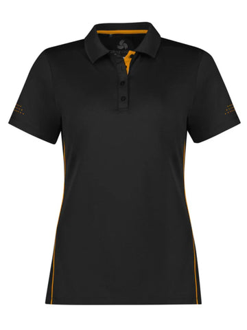 Womens Balance Short Sleeve Polo - Black/Gold