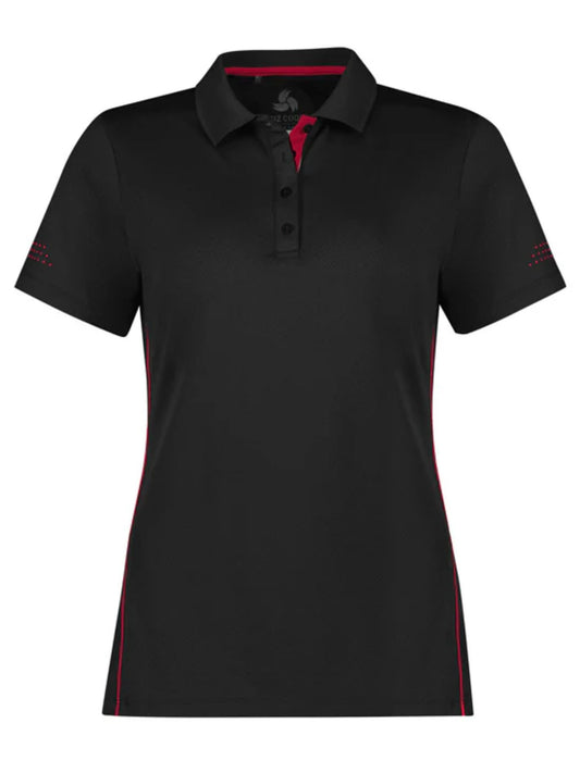 Womens Balance Short Sleeve Polo - Black/Red