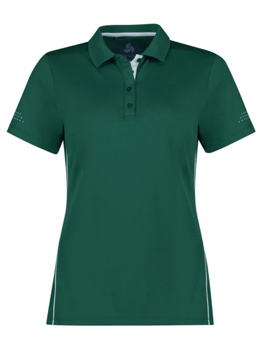 Womens Balance Short Sleeve Polo - Forest/White