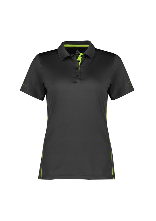 Womens Balance Short Sleeve Polo - Grey/Fluorescent Lime
