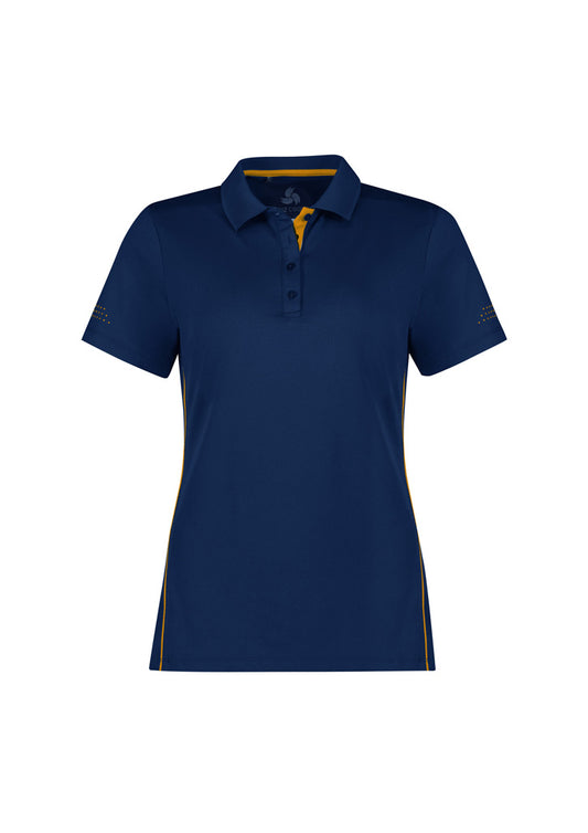 Womens Balance Short Sleeve Polo - Navy/Gold