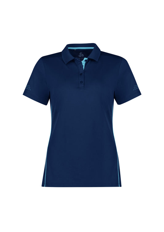 Womens Balance Short Sleeve Polo - Navy/Sky