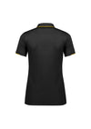 Womens Focus Short Sleeve Polo - Black/Gold