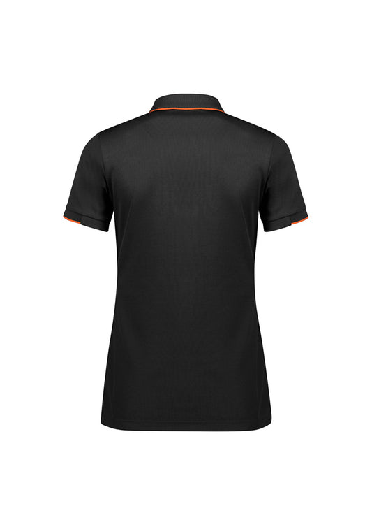 Womens Focus Short Sleeve Polo - Black/Orange