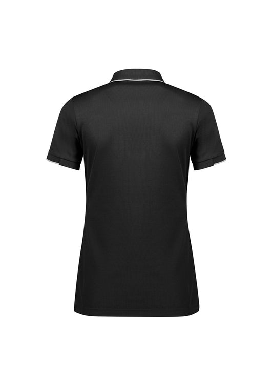 Womens Focus Short Sleeve Polo - Black/White