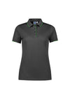 Womens Focus Short Sleeve Polo - Grey/Fluorescent Lime