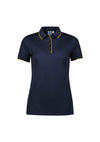 Womens Focus Short Sleeve Polo - Navy/Gold