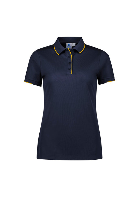 Womens Focus Short Sleeve Polo - Navy/Gold