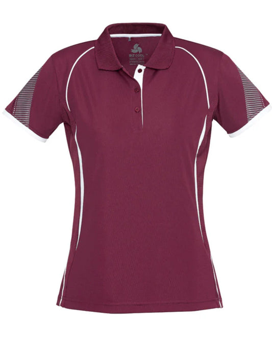 Women's Razor Polo - Maroon/White