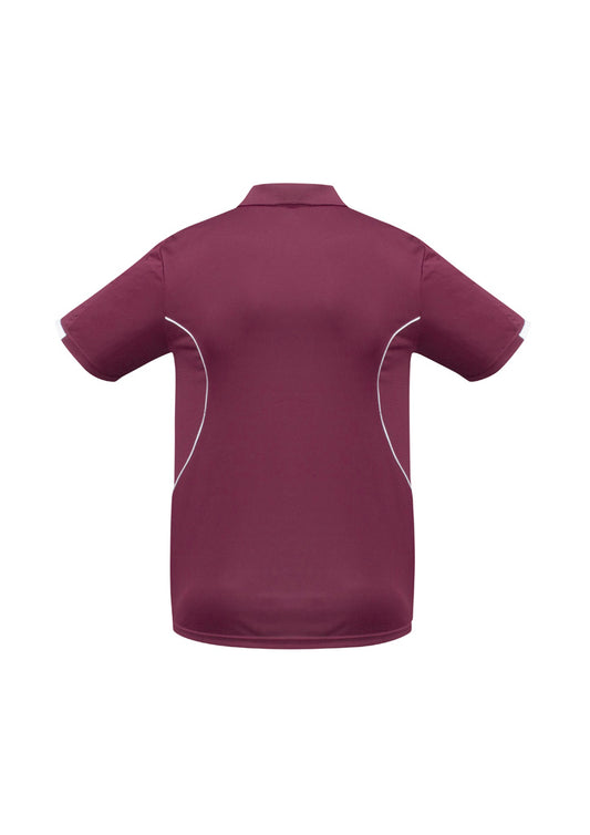 Razor Mens Polo Shirt - Maroon/White