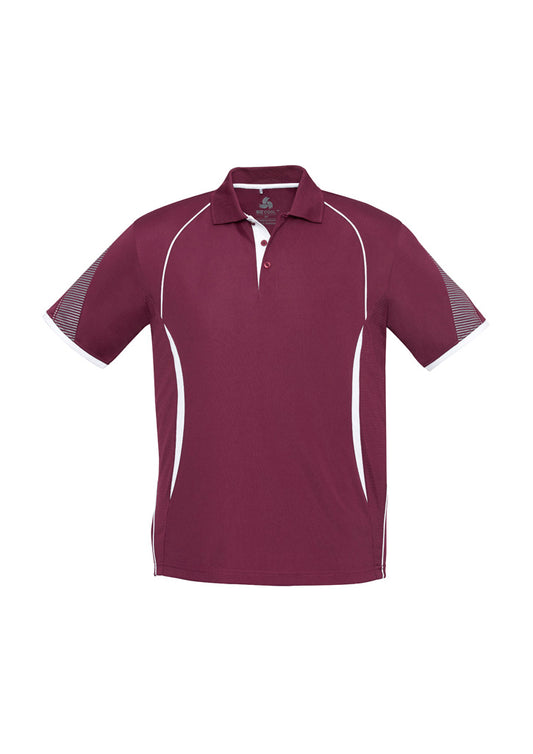 Razor Mens Polo Shirt - Maroon/White