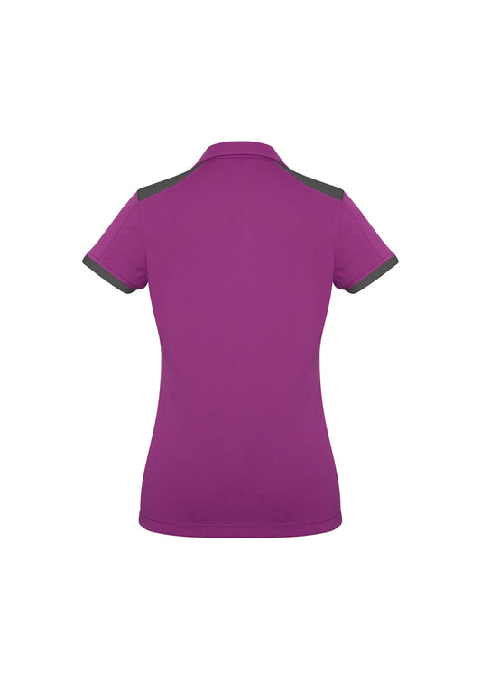 Ladies Rival Polo - Cerise/Grey