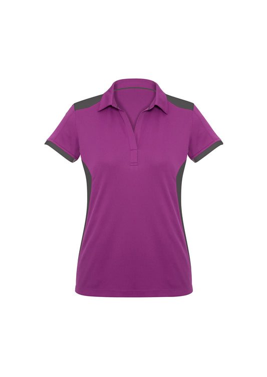 Ladies Rival Polo - Cerise/Grey