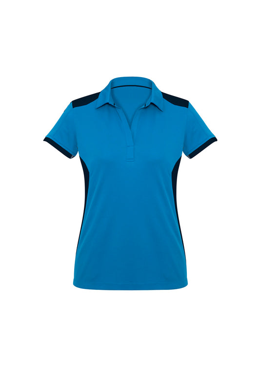 Ladies Rival Polo - Cyan/Navy