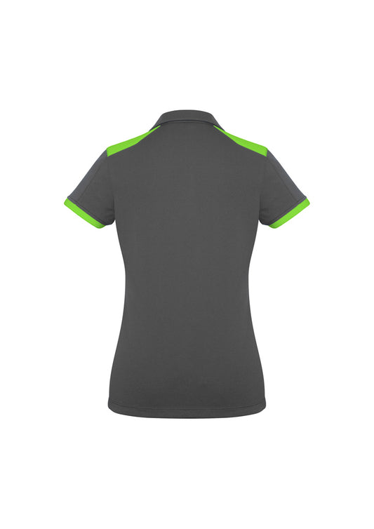 Ladies Rival Polo - Grey/Fluorescent Lime