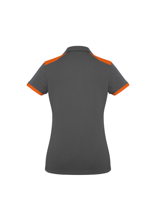 Ladies Rival Polo - Grey/Fluorescent Orange
