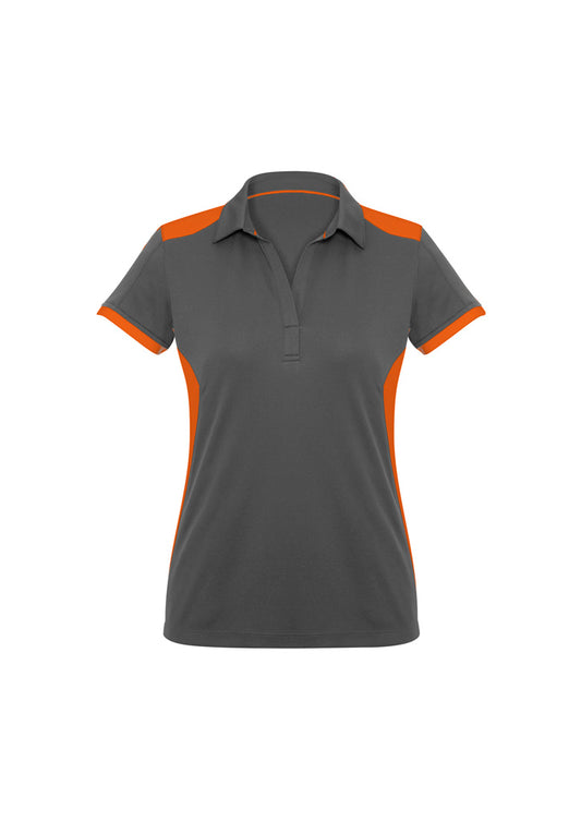 Ladies Rival Polo - Grey/Fluorescent Orange