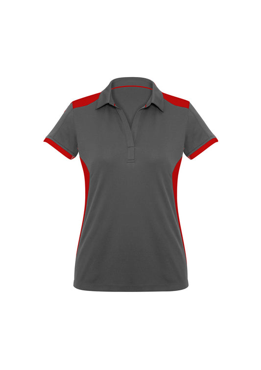Ladies Rival Polo - Grey/Red