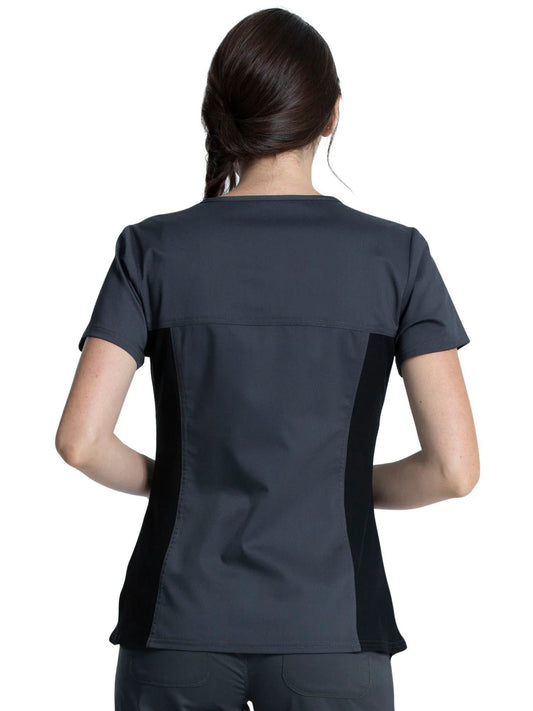 V-Neck Knit Panel Top