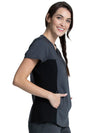 V-Neck Knit Panel Top